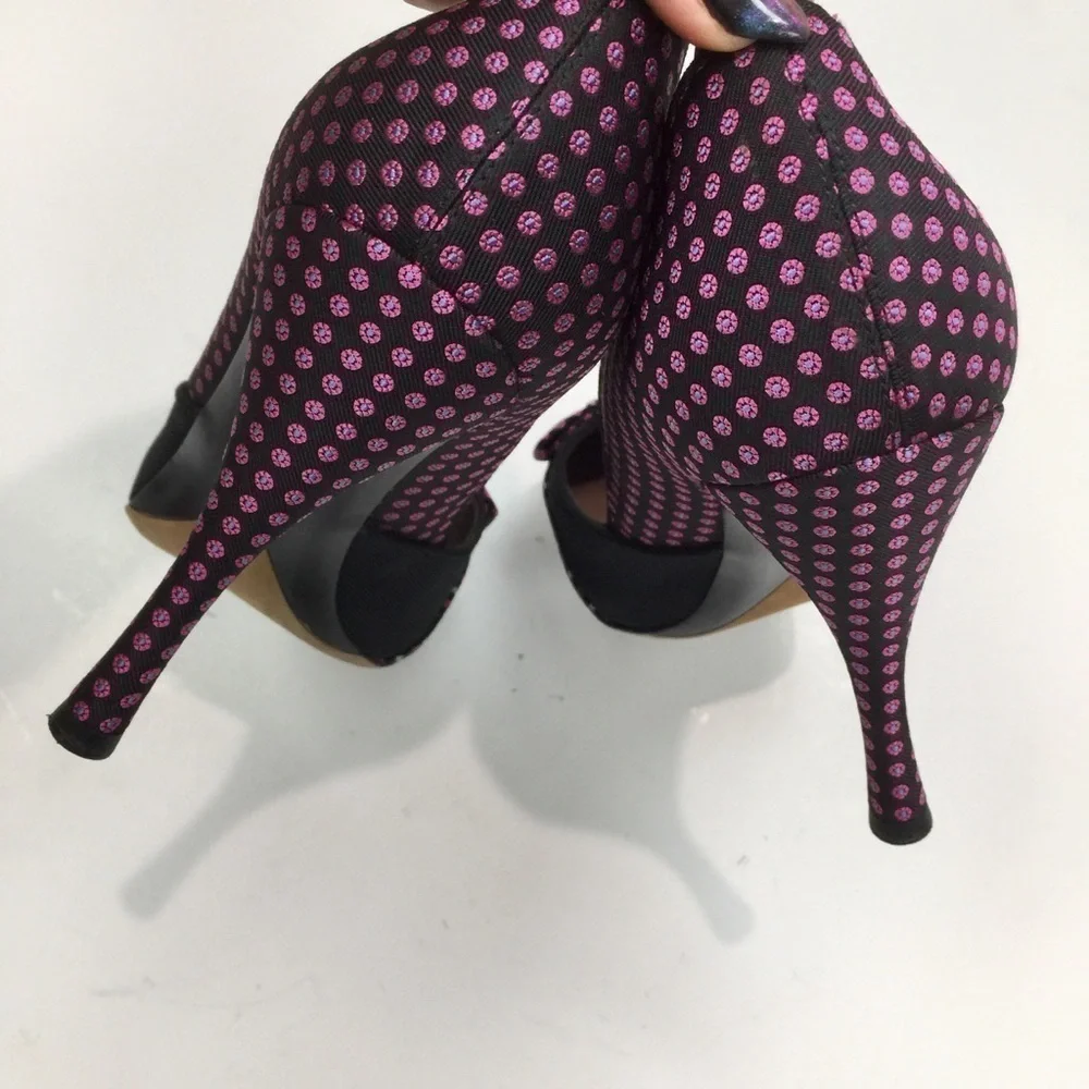 Tabitha Simmons Frida Necktie Silk Checker Pump Heels Size 8